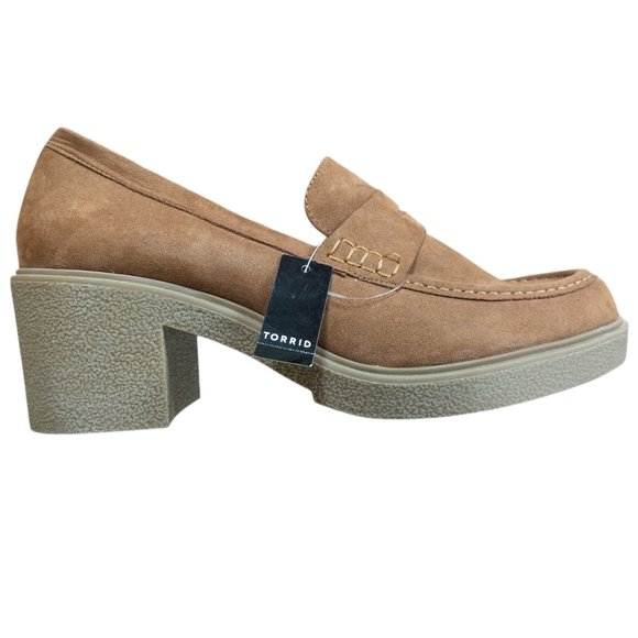 Torrid Crepe Heeled Loafer Tan Size 11 - Picture 6 of 12